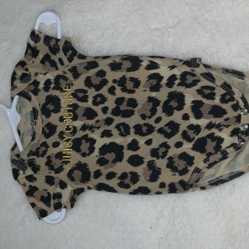 Juicy Couture Girls 0-3M Cheetah Print Onesie